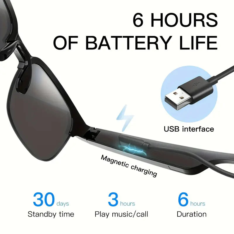 INEYES Smart Glasses for Men & Women - Wireless Calling, Touch Control, Wireless Connectivity, Long Battery Life, Music Playback, Rechargeable - Perfect for Driving & Outdoor Activities