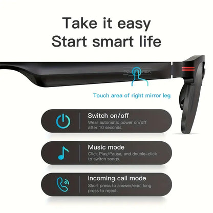 INEYES Smart Glasses for Men & Women - Wireless Calling, Touch Control, Wireless Connectivity, Long Battery Life, Music Playback, Rechargeable - Perfect for Driving & Outdoor Activities