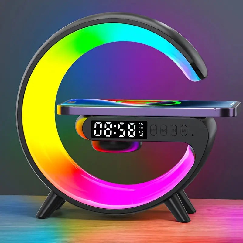 Multi-functional Wireless Speaker Desk Lamp Charger - RGB Ambient Light Source