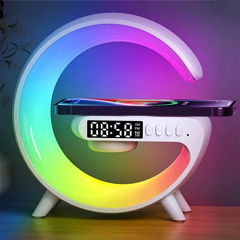 Multi-functional Wireless Speaker Desk Lamp Charger - RGB Ambient Light Source