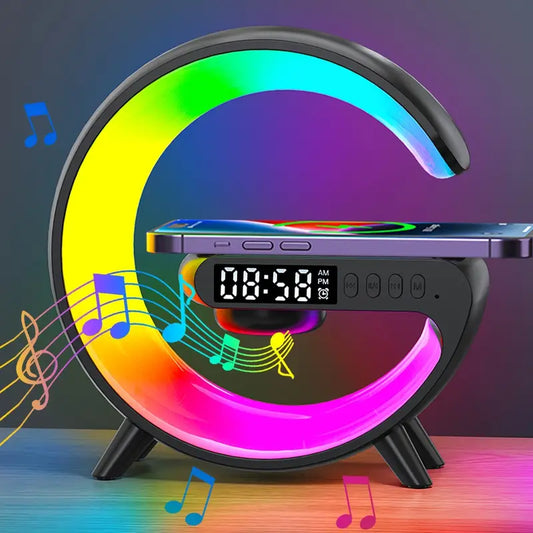 Multi-functional Wireless Speaker Desk Lamp Charger - RGB Ambient Light Source