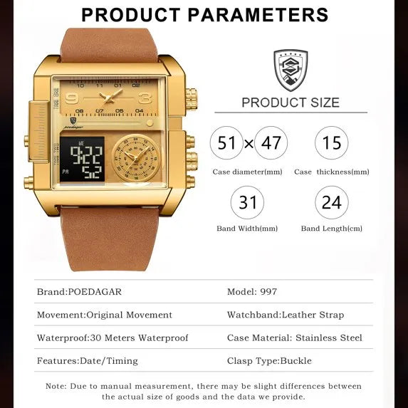 ORIGINAL POEDAGAR MEN'S LUXURY WATCH