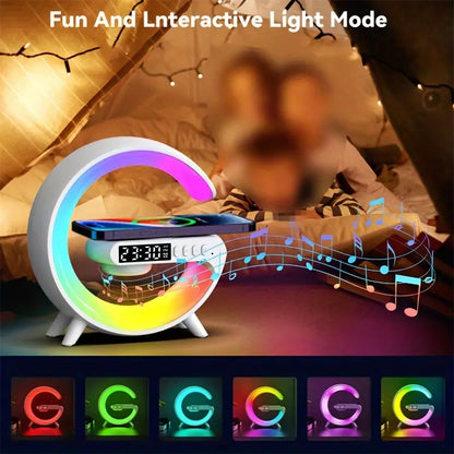 Multi-functional Wireless Speaker Desk Lamp Charger - RGB Ambient Light Source